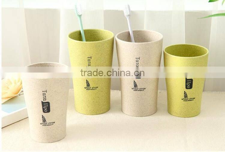 New design natural Environmental protection wheat biodegradable cups for brushing teeth