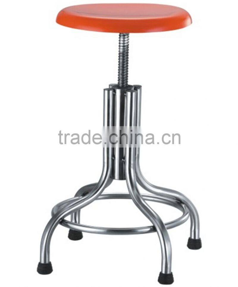 Rolling Stool with Glass Steel Seat
