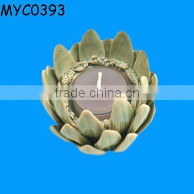 Ceramic lotus flower decoration candle stand