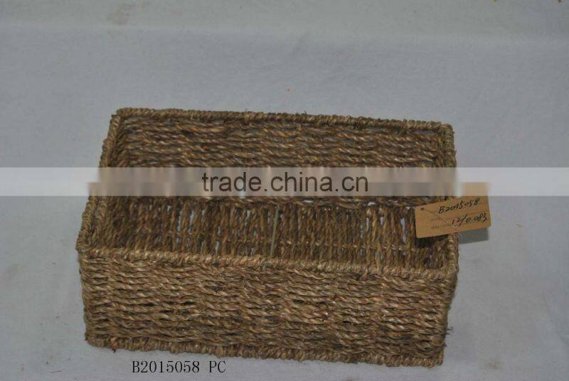 seagrass & iron basket