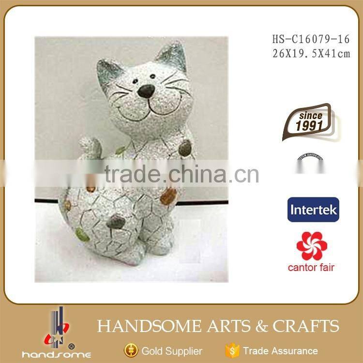 16 Inch Garden Decoration Resin Craft Lively Animal Figurine Cat Statue