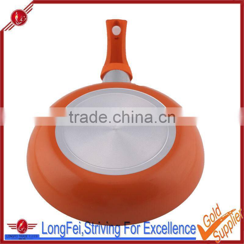 20CM orange color aluminum fry pan diamond coated non-stick frying pan