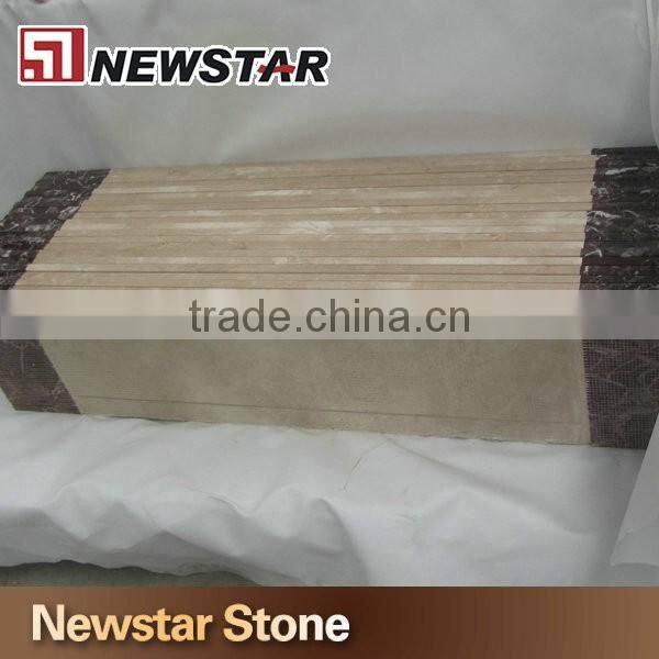 Polished purple and beige marble stair step marble staircase