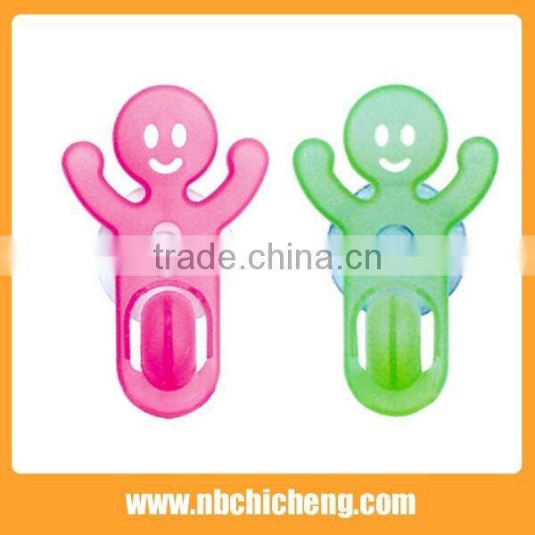 Plastic wall hook man shape single hooks j suction cup hanger