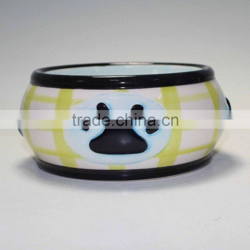 Embossed Ceramic Pet Bowl Dog Pet Bowl