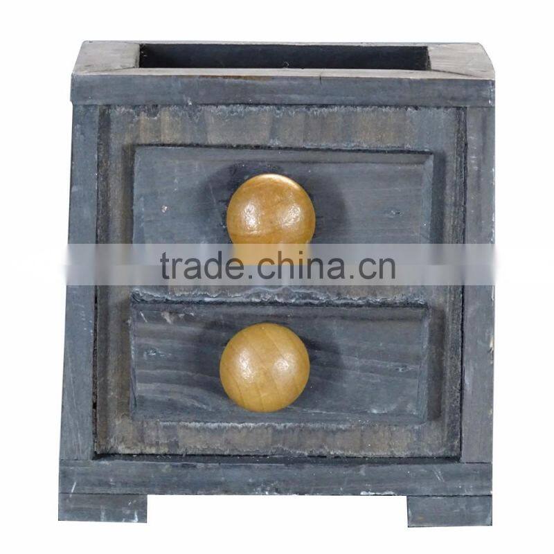 Mini Vintage Wood Garden Flower Planter Succulent Plants Desktop Storage Pot