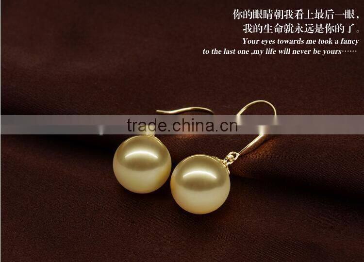 10-11 mm golden south sea pearl earrings