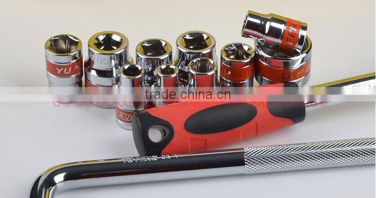 13pcs socket set ratchet wrench (1/2" ) CRV tools set for auto repair