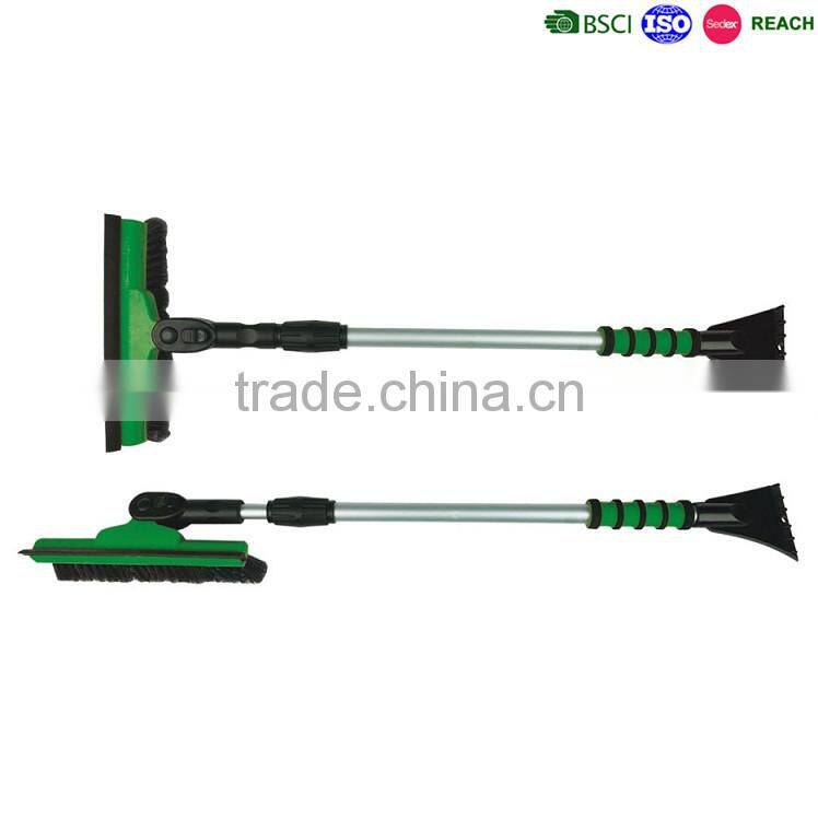 extendable heavy duty snow shovel with brush
