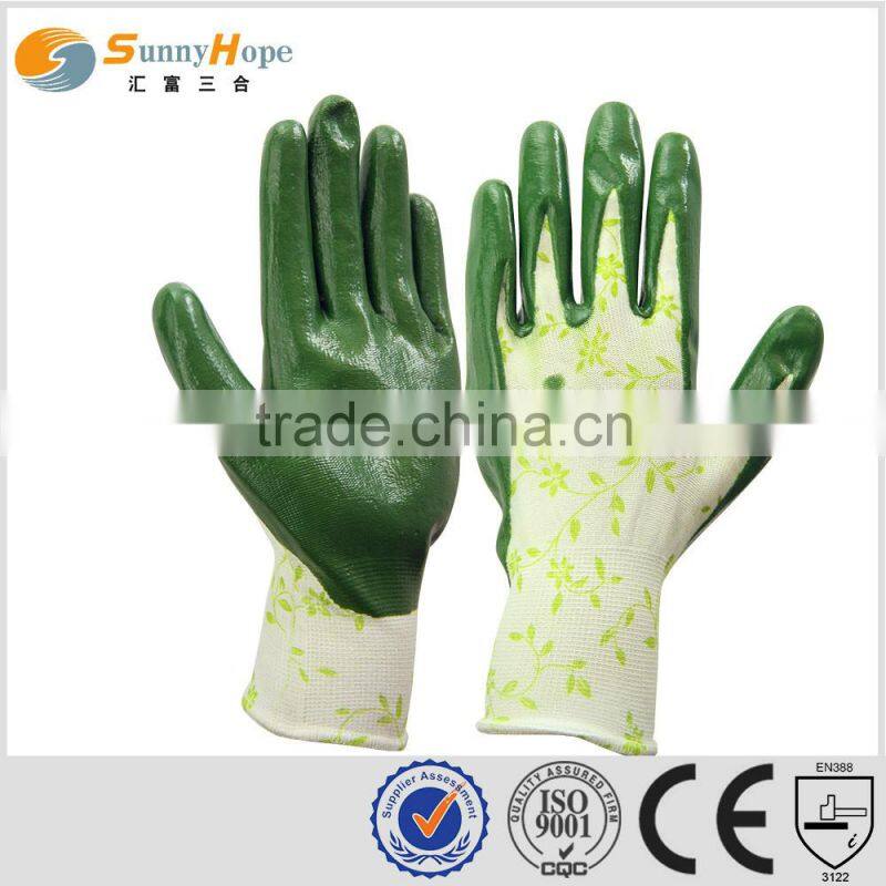 sunnyhope very safety pattern nitrile nylon gloves