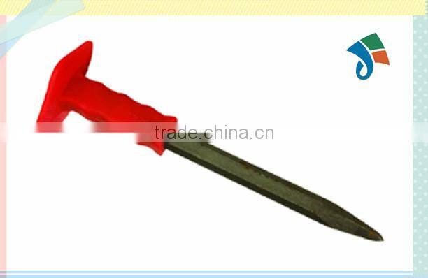 Soft rubber protection flat tip concrete steel chisel