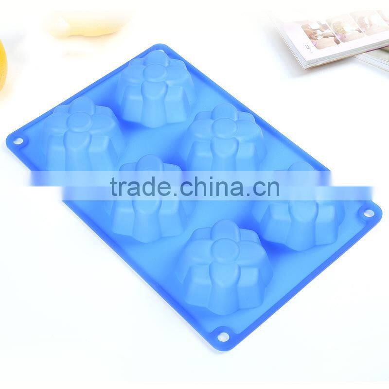 Decorative silicone cake mould lovely flower shaped six cake mould