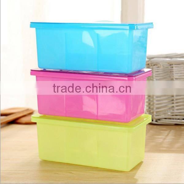 OEM Three Color Food-Grade Home Kitchen Plastic Spice case Condiment tank Seasoning Box Supplier In ShenZhen