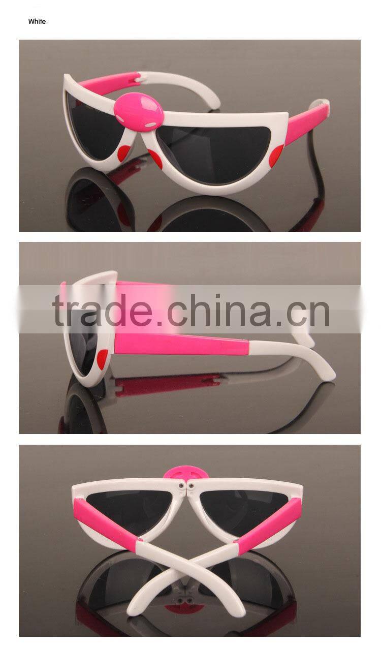 New Style Folding Sun Glasses Lovely Cartoon Plastic Sunglasses For Kids