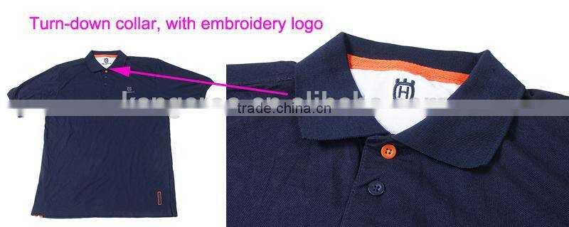 Latest Design Short Sleeves Embroidery Logo Turn-down 150gsm Custom Cotton Uniform Polo Shirt