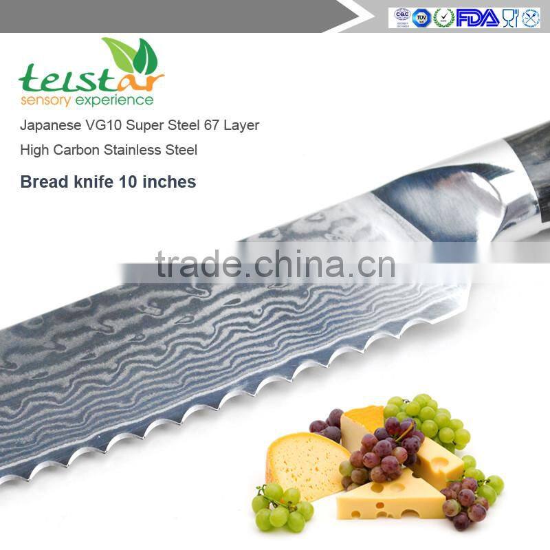 10 inch Japanese VG10 Damascus Bread Knives