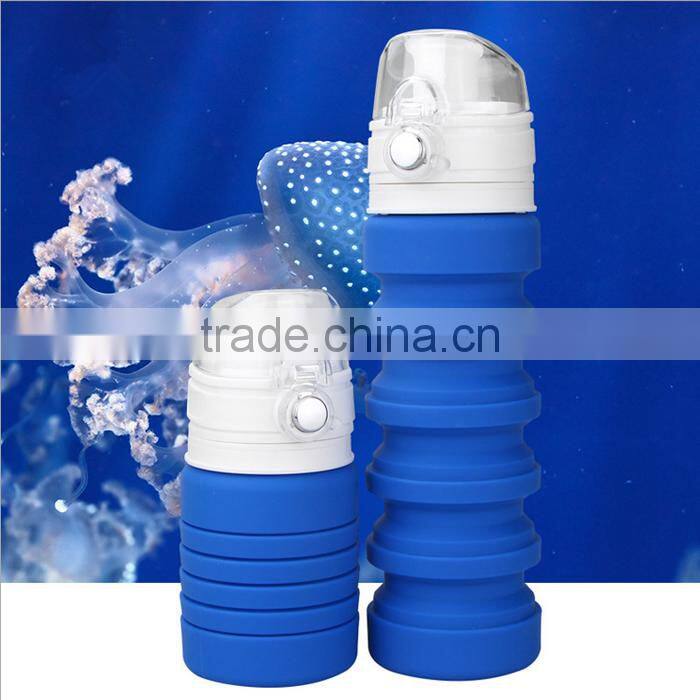 UCHOME TOP Hot Sale Outdoor 100% Food Grade Travel Foldable Collapsible Silicone Water Bottle