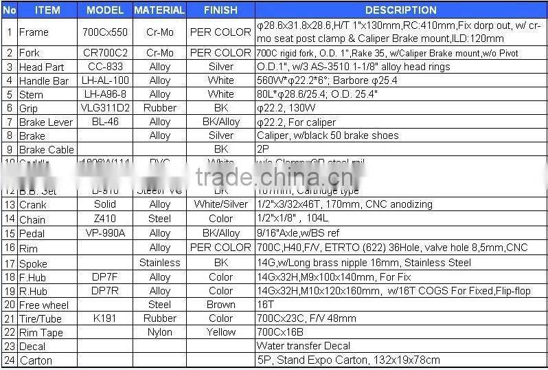 700C Lady model fixed gear bike