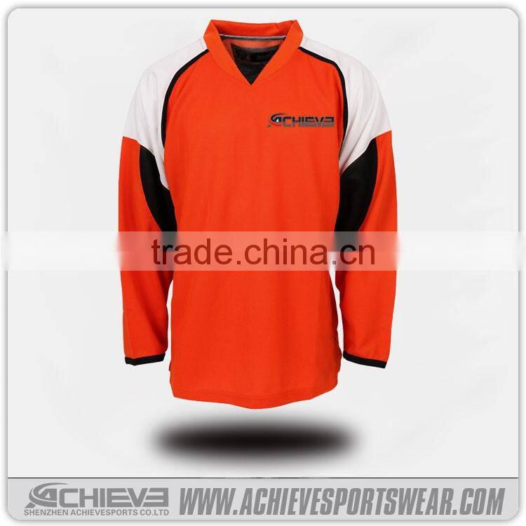 2016 promotional sports wear sublimation printing ice hockey club jersey uniform