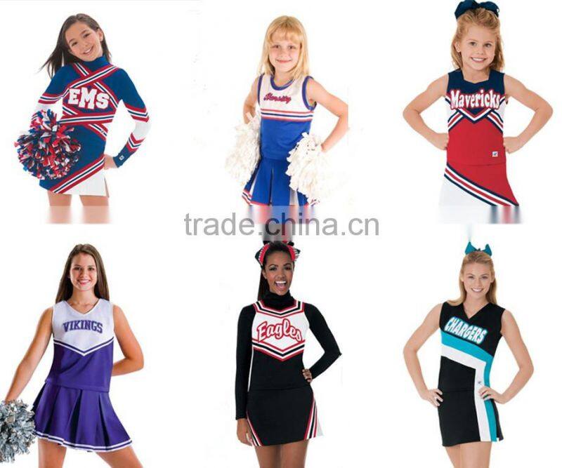 Hongen apparel OEM custom sports cheerleading uniforms sexy girl / new design cheerleading uniforms