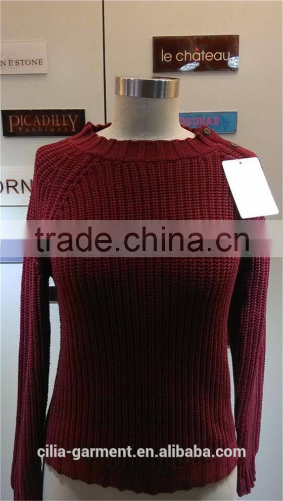 2015 new fashion knitting sweater with long sleeve pullover