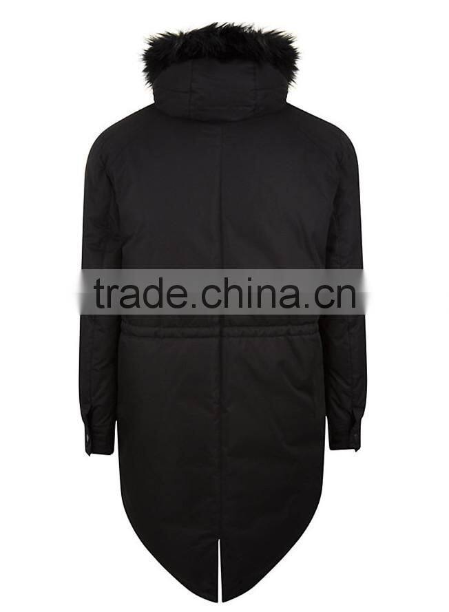 Ultrawarm 2-way zip closure black winter mens long parka
