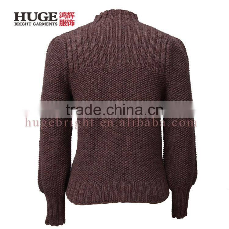Long Sleeve Turtle Neck Vintage Custom Knit Sweater Women