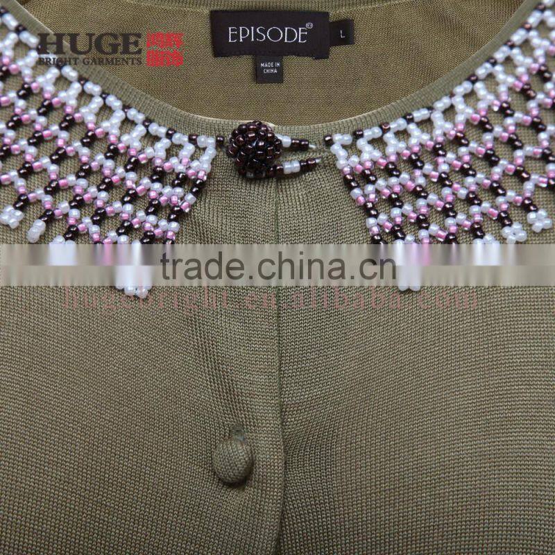 Beaded silk knitwear cardigan manufacturers