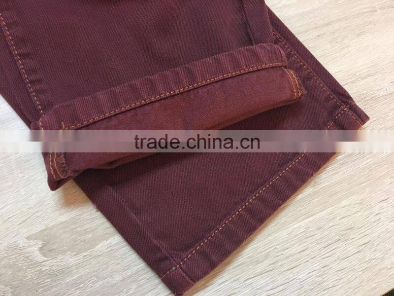 GZY New Fashion Dark Pure Red Men Jeans Factory China Low Price Stock