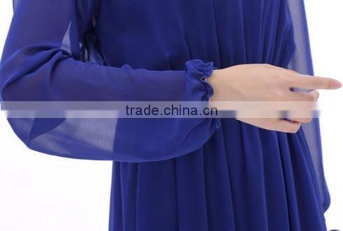 fashion summer long sleeve chiffon hijab muslim dress