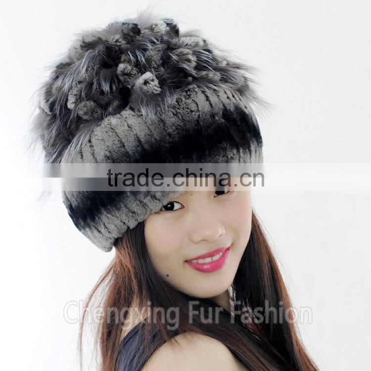 CX-C-135A Women Rex Rabbit Fur Russian Style Winter Cap