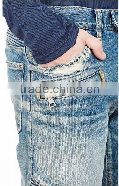 Biker Jeans Fashion Denim trousers(LOTK006)