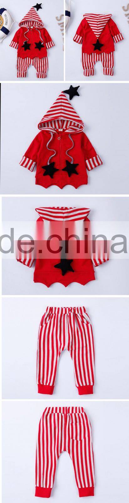 High quality kids clothing sets brown cardigan children hoodie set