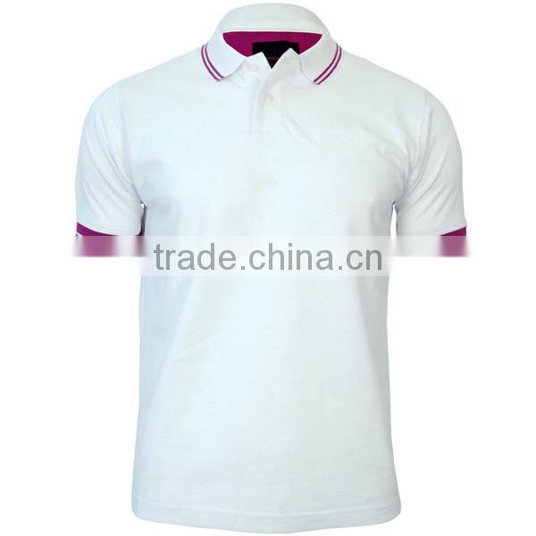 new design men's white collar solid color polo t shirt
