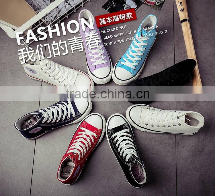 China High Ankle Durable Women Canvas Shoes