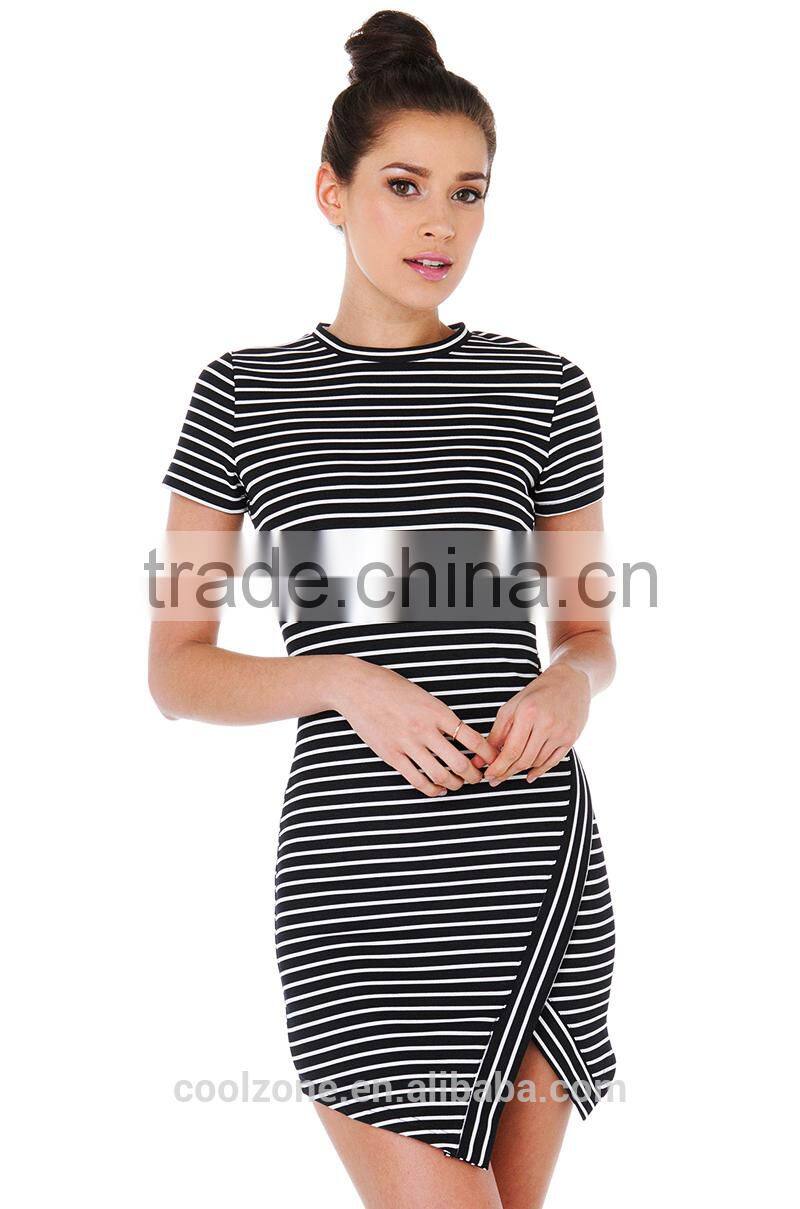 Slim fit wrap stripe cap sleeve sexy galleries girls mini skirt mini dress