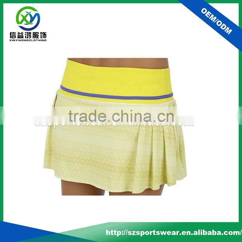 Fashion design high waistband sublimation printing lady pleated skirt