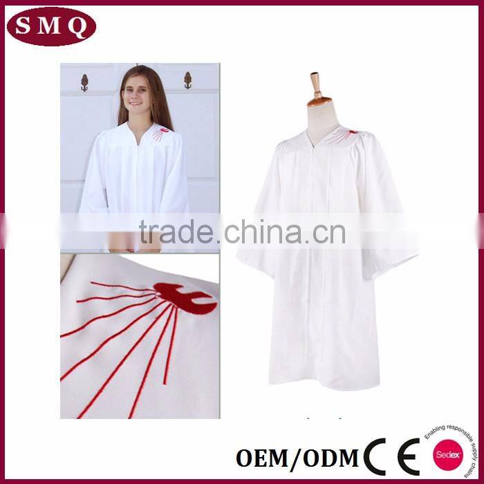 Pure white best sell cotton church baptismal robe