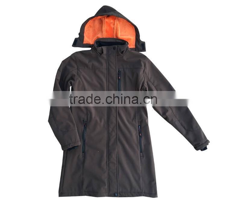 Women's piles long softshell coat clothing women long jacket