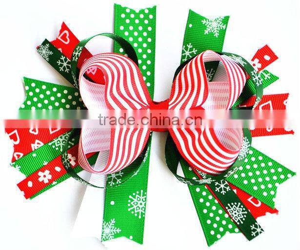 2014 christmas hair bow for kids, baby christmas hair bows