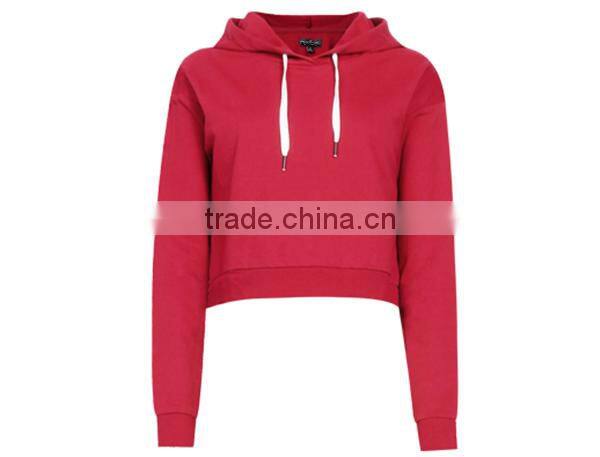 Women Cropped Top Hoodie High Quality Pullover Black Hoodie Sweatshirt