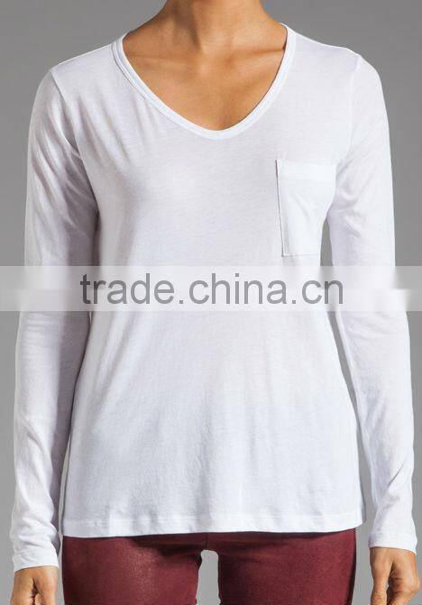 long sleeve blank tee shirts woman