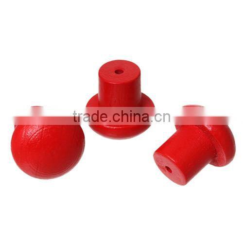 Red Mushroom Wood Jewelry Case Box Drawer Pull Handle Knobs 20mmx20mm