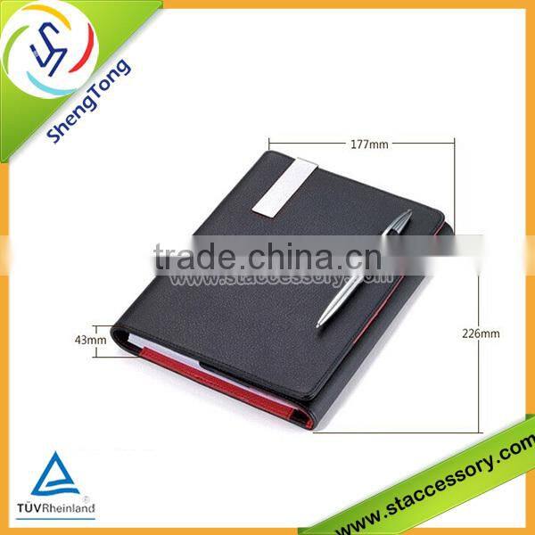 2015 new style business leather notebook /diary notebook customization