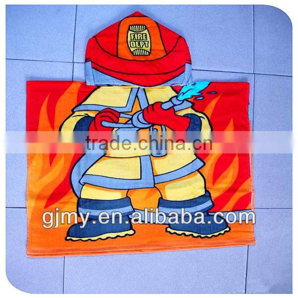 100% cotton hooded towel kids ponchos