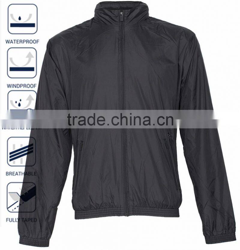 2016 Foldable Hooded Nylon Plain Windbreaker