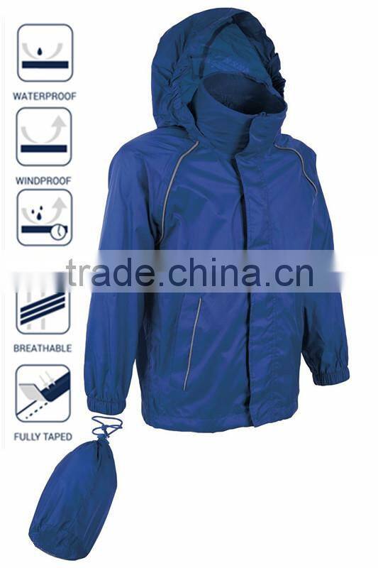 2016 Plain Polyester Rain Jacket with bag