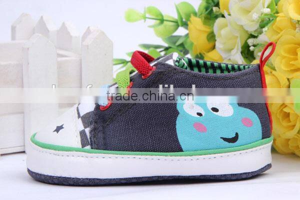 spring 3 colors slip-on printed frog baby walking shoes