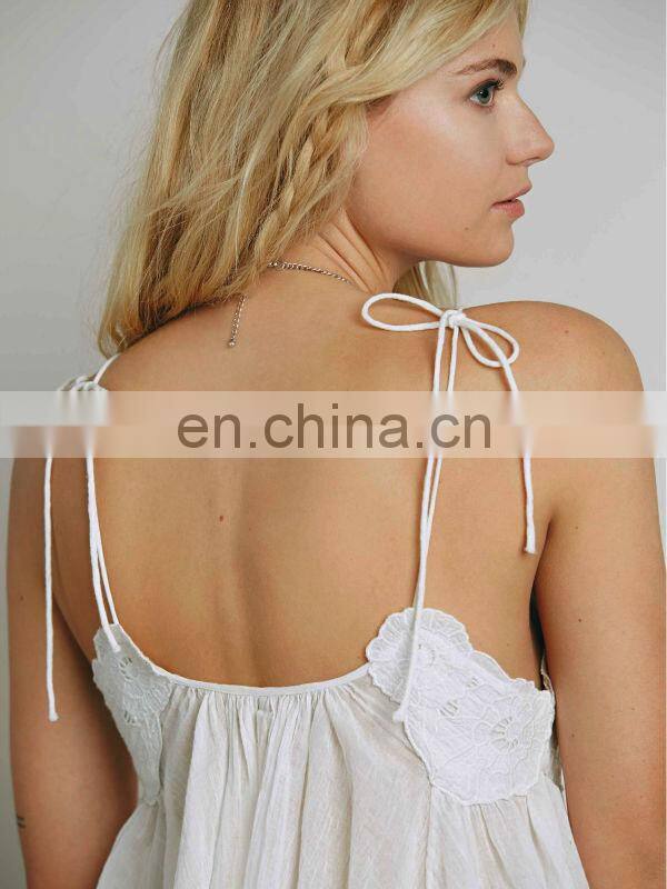 Woman babydoll open bra top design fashion embroidered cami