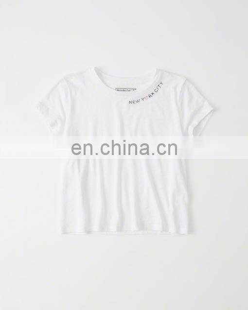 basic wear women clothing print logo short sleeve t shirt comfortable 100%cotton t shirt for girls